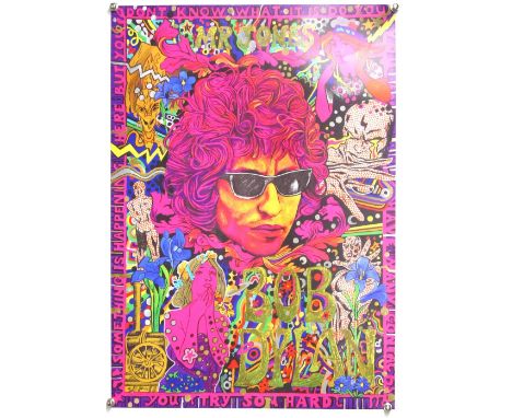 Bob Dylan - Something is Happening... - Modern poster print by John Judkins, sheet approximately 27.5 x 19.5 inches.    