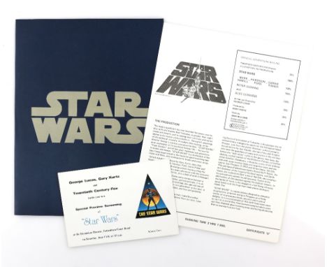 Star Wars - Original 1977 Special Previewing Screening ticket for Star Wars at the Dominion Theatre, Tottenham Court Road on 
