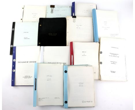 13 Original Screenplay scripts for Oxford Blues by Robert Boris x 2, The Name of The Rose by Gerard Brach x 3, A Severed Head