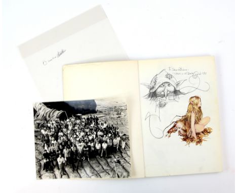 The Dark Crystal - Fairies book with hand drawn pencil illustration to the inside page by Brian Froud (born 1947) English fan