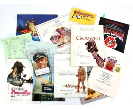 20+ Movie programmes and brochures, some from premieres and with tickets, Cromwell signed on the front by Richard Harris, Sho