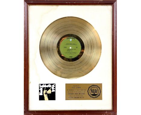 Black Sabbath - Black Sabbath Vol 4 (1972), gold disc presented to Tony Iommi to commemorate the sale of more than one millio
