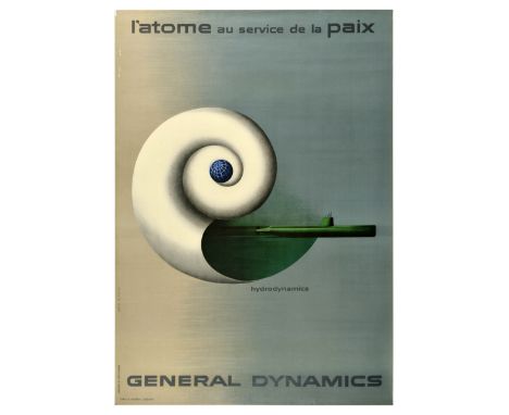 Original vintage General Dynamics poster by the illustrator, typographer and graphic designer Erik Nitsche (1908-1998) promot