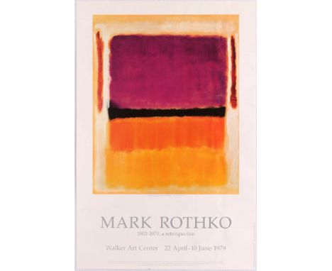 Original vintage advertising poster for Mark Rothko Exhibition held in Walker Art Center. Mark Rothko September 25, 1903 - Fe