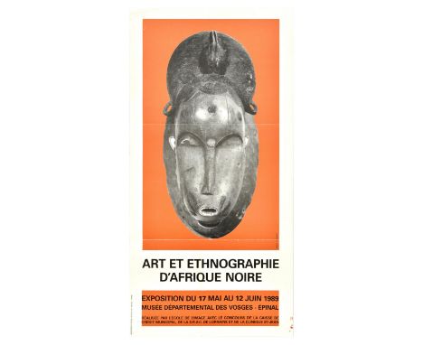 Original vintage advertising poster for Art et Ethnographie d'Afrique Noire / Black African Art and Ethnography exhibition th