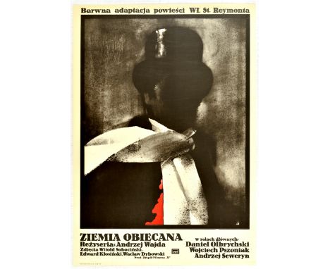 Original vintage Polish film poster for Ziemia Obiecana / The Promised Land - a 1975 Polish film directed by Andrzej Wajda ba