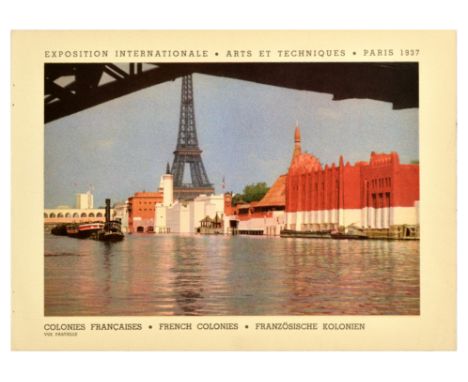 Set of 2 original vintage posters related to France.  1. Exposition Internationale Arts et Techniques / International Exposit