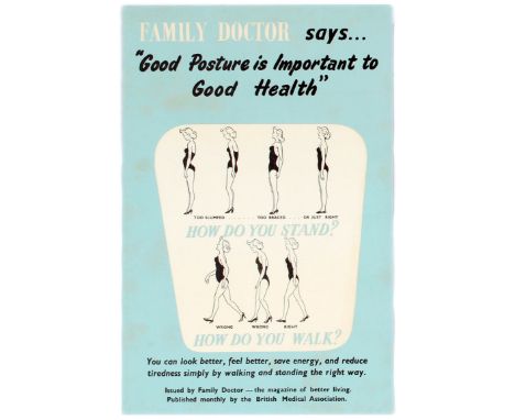 Set of 2 original vintage female health posture propaganda posters issued for a chiropractor or doctor of osteopathic medicin