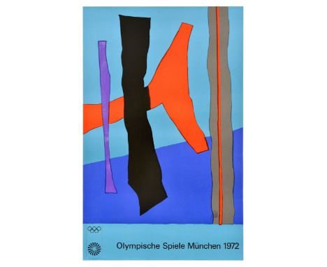 Original vintage sport poster for the 1972 Summer Olympic Games held from 26 August to 11 September 1972 in Munich Germany fe