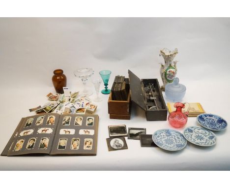 Magic lantern slides and other items
