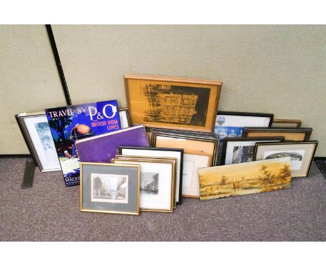 A reproduction P &amp; O metal sign and other pictures