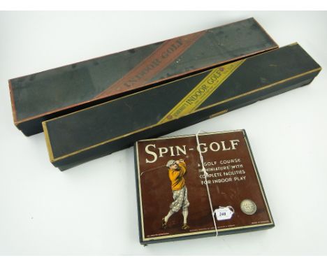 Boxed Schoenhut's indoor golf game
and a Vintage boxed Spin-Golf game.