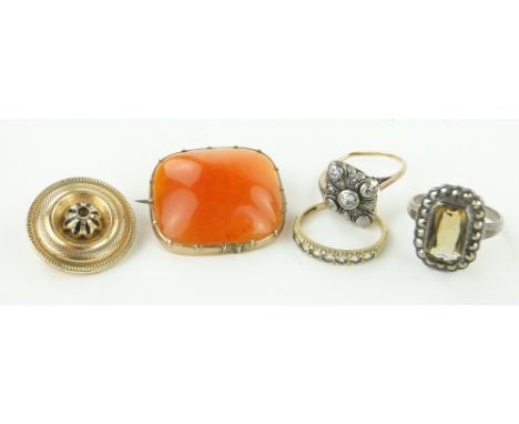 A group of various jewellery,
including Art Deco diamond panel ring (5).
