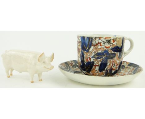 A boxed Beswick Champion Wall Boy, 53 Boar
and large Victorian cup and saucer.