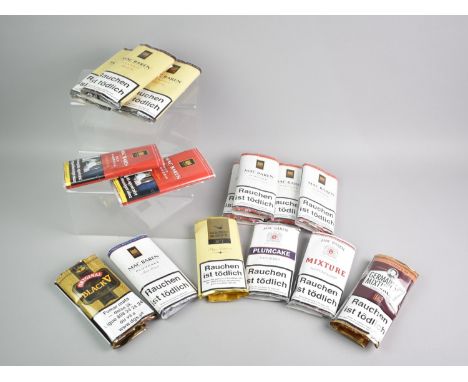 A Collection of Fifteen Unopened Pouches of Pipe Tobacco to include Mac Baren Scottish Blend, Plum Cake, Navy Blend, Loose Cu