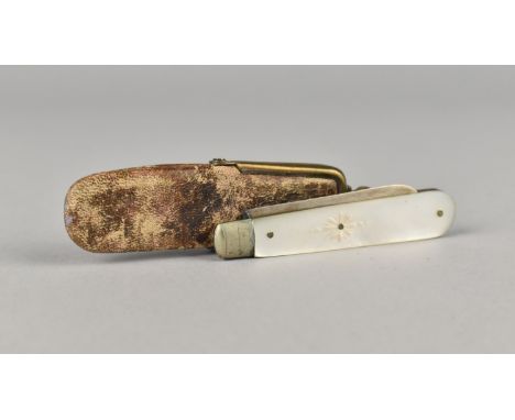 A Silver Bladed Fruit Knife by Arthur Worral Staniforth with Mother of Pearl Scales, Sheffield Hallmark