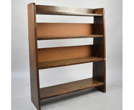 A Mid 20th Century Oak Four Shelf Galleried Open Bookcase, 77cms Wide and 91cms High