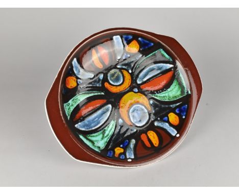 A Large Poole Pottery Delphis Dish, 34.5cm wide