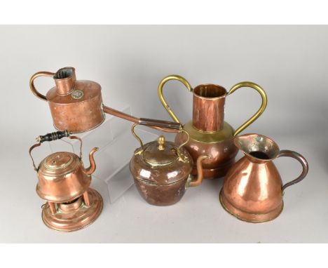 A Collection of Various Copperwares to Comprise Jug, Kettle etc (Various Condition)