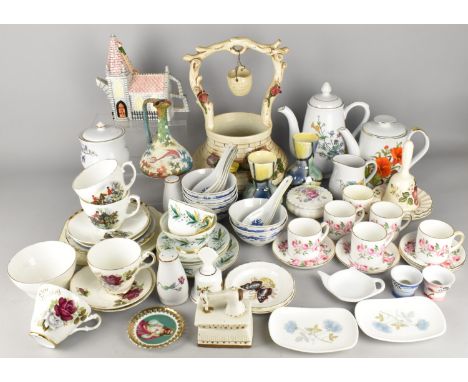 A Collection of Various Ceramics to Comprise Large Italian Ceramic Well and Bucket, Tea and Coffee Wares, Wedgwood and Coalpo