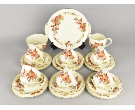 A Royal Doulton Wilton Tea Set for Six to Comprise Cups, Saucers, Side Plates, Cake Plate, Milk Jug and Sugar Bowl