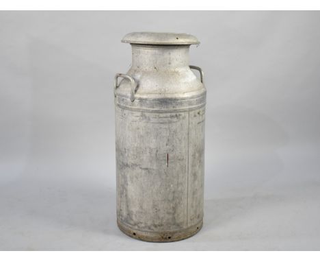 A Vintage Aluminium Milk Churn, Inscribed For The Milk Marketing Board, 74cms High