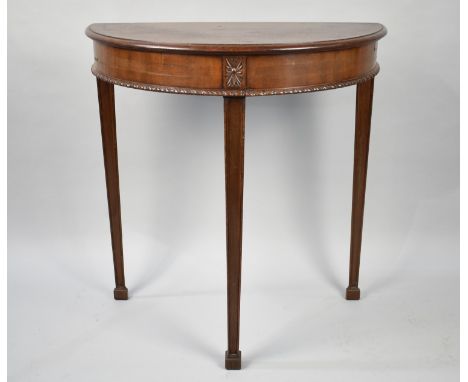 A Mid 20th Century Mahogany Demilune Console Table, 68cms Wide