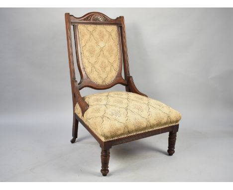 An Edwardian Tapestry Upholstered Ladies Nursing Chair