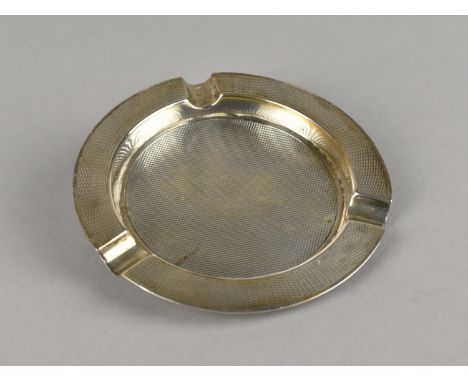 A Silver Engine Turned Ashtray by Mappin &amp; Webb, Birmingham Hallmark, 8.5cm Diameter 41g
