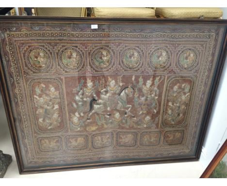 A framed Siamese tapestry
