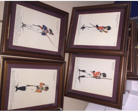 A set of ten military portrait prints after Rowlandson, each H 20 x W 25 cm (10)