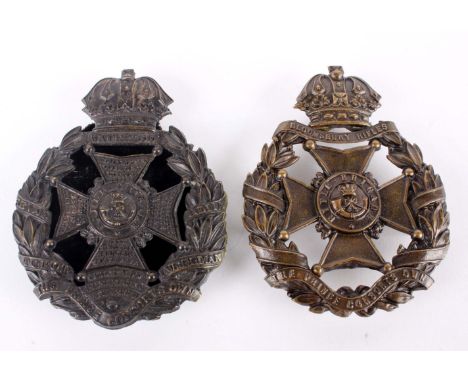 The Rifle Brigade Bloomsbury Rifles - A Victorian Other Ranks Brass Helmet Plate the device surmounted by a Guelphic crown re