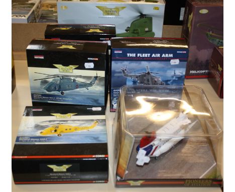 Four Limited Edition 1.72 Corgi Aviation Archive Royal Navy and Royal Airforce helicopters, Aviation Archive Military Air Pow