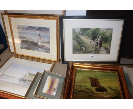 After W. Callow (19th Century) Harbour sceneColour print26cm x 50cm;And a quantity of decorative prints and pictures to inclu