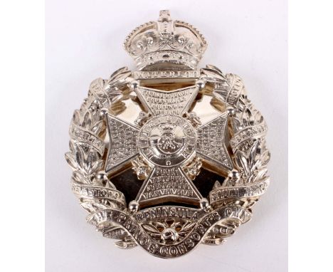 The Rifle Brigade - A Fine Victorian Die-Stamped Silvered Pouch Belt Plate surmounted by a Guelphic crown resting on a tablet