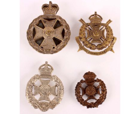 The 4th Volunteer Battalion Kings Royal Rifles - 5th West Middlesex V.R.C. - A Stamped Brass Helmet or Cap Badge the device s