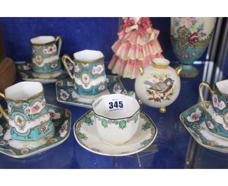 A mixed lot to include Japanese cups and saucers, a Royal Doulton figure etc