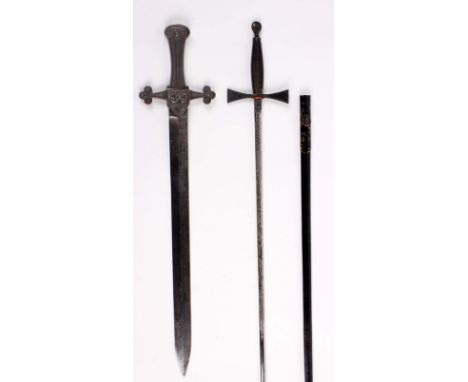 A Victorian 1856 Pattern Bugler’s Sword (MKI) of regulation specification with cast iron hilt with VR cypher, stamped ‘5.01 1