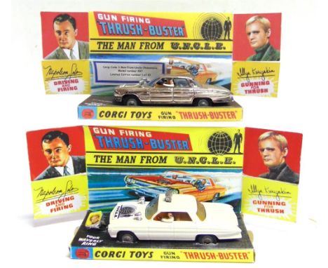 TWO CODE 3 CORGI NO.497, MAN FROM U.N.C.L.E. THRUSH-BUSTERS  one with a plated finish, limited edition 1 of 10; the other wit