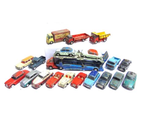 TWENTY CORGI DIECAST MODEL VEHICLES  circa 1950s-60s, generally playworn, all unboxed.
