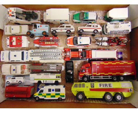 TWENTY-FOUR ASSORTED DIECAST &amp; OTHER MODEL EMERGENCY VEHICLES variable condition, most good or better (two repainted), al