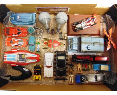 FORTY-TWO ASSORTED DIECAST &amp; OTHER TELEVISION &amp; FILM-RELATED MODEL VEHICLES some with figurines, variable condition, 