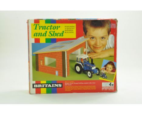 Britains 1/32 Farm issue comprising No. 4720 Ford Tractor and Shed Set. Complete, Excellent and in very good box.  Enhanced C