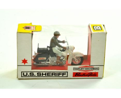 Britains No. 9692 US Sheriff Harley Davidson Motorcycle. Generally Very Good to Excellent in very good to excellent box. Enha