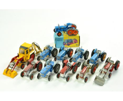 Corgi diecast group comprising Farm issues including Ford 5000, Fordson Major and Massey Ferguson Tractor examples. Fair to V