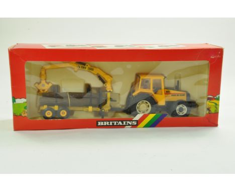 Britains 1/32 Farm issue comprising No. 9609 Valmet 805 Tractor and Logging Trailer Gift Set. Scarce Combination comprising A