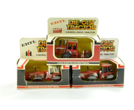 Ertl 1/64 Farm Tractor issues comprising Massey Ferguson 4880, International 3588 and International 6388. Excellent, complete