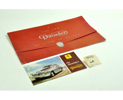 A Trio of high quality well preserved Automobile (car) brochures and related items comprising sales literature for Daimler 2.