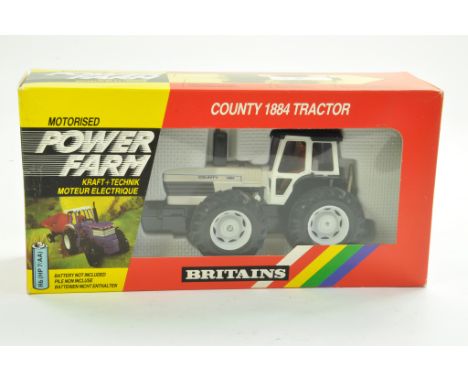 Britains 1/32 Farm issue comprising No. 9324 Powerfarm County 1884 Tractor (White). Superb example is excellent in outstandin