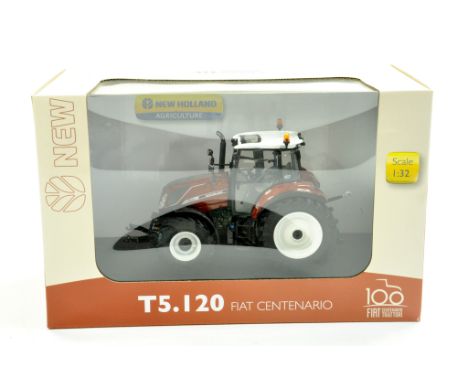 Universal Hobbies 1/32 New Holland T5.120 Terracotta Fiat Centenario Editon Tractor. Excellent and secured within original bo
